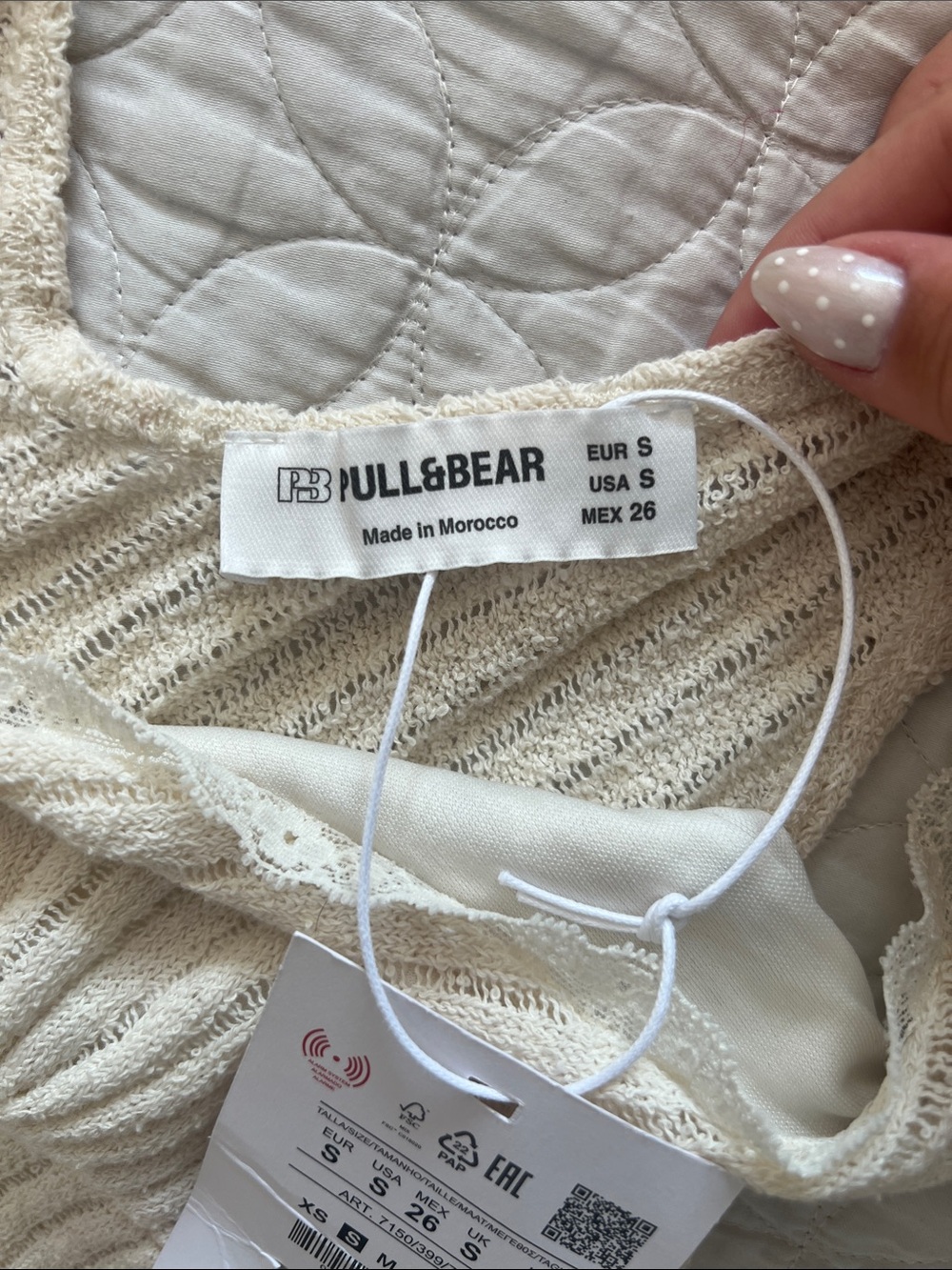 Pull&Bear Cream Ribbed V‑Neck Tank Top - Picture 3 of 5